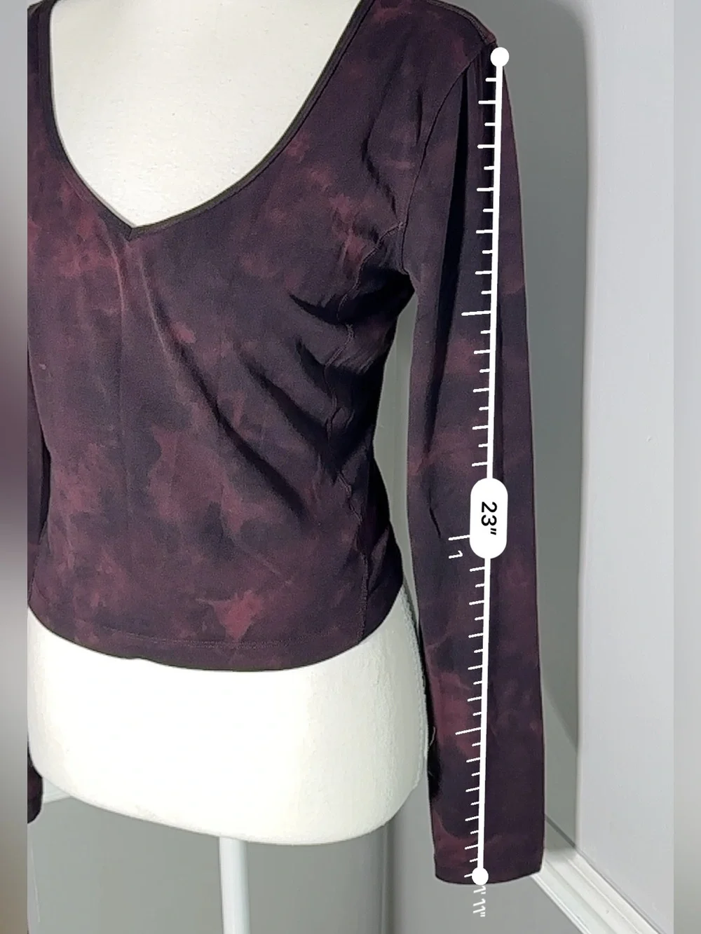 Lululemon Align Diamond Dye Long-Sleeve Shirt Burgundy & Black Size 8